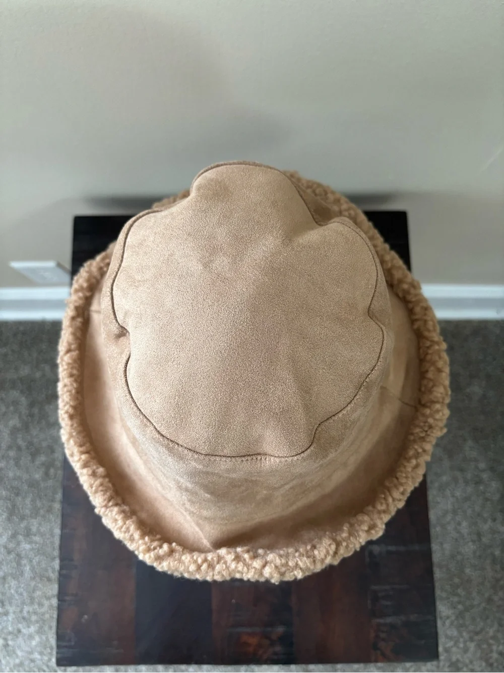 Tan Sherpa Reversible Bucket Hat